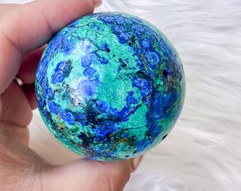 Rare Azurite with Malachite Sphere