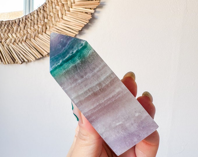 Fluorite crystal tower | Fuchsia fluorite |silk fluorite | pink fluorite | purple fluorite  crystal tower healing crystal home decoration