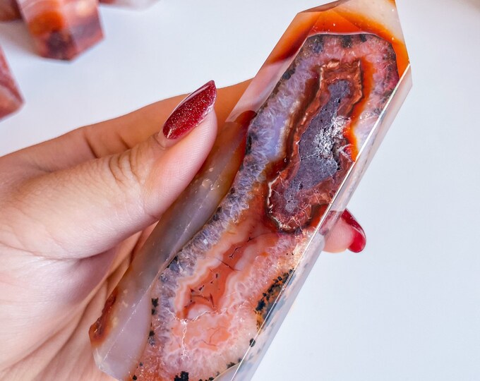 Carnelian crystal tower | Carnelian stone home decoration | carnelian stone healing crystal | birthstone gifts| wedding anniversary gift