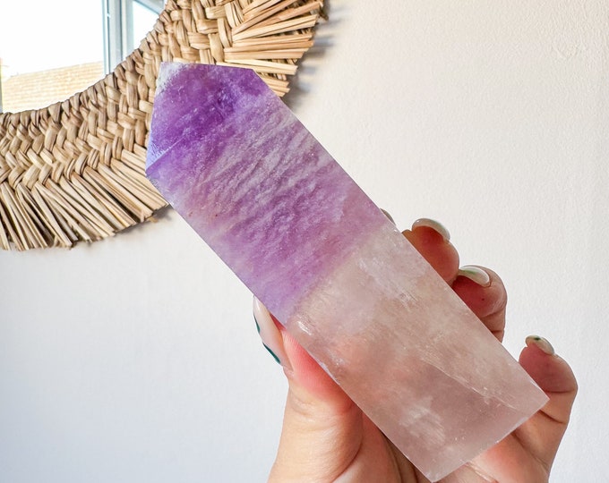 Fluorite crystal tower | Fuchsia fluorite |silk fluorite | pink fluorite | purple fluorite  crystal tower healing crystal home decoration