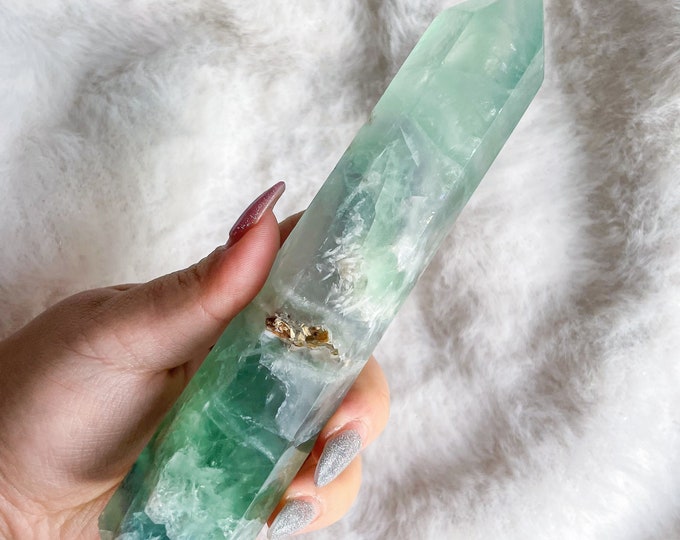 fluorite crystal tower healing crystal home decoration