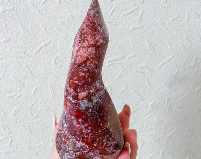 Druzy Ocean Jasper crystal  flame healing crystal home decor