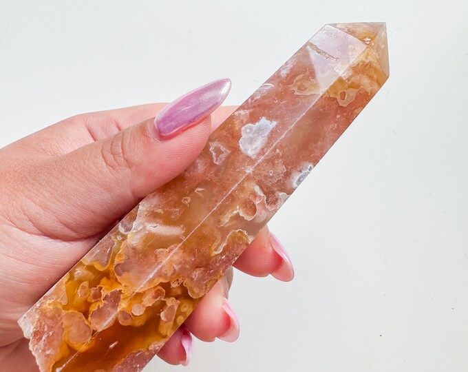 flower agate (PP) Crystal tower | flower agate crystal tower healing crystal home decor |crystal gift |unique home decor|