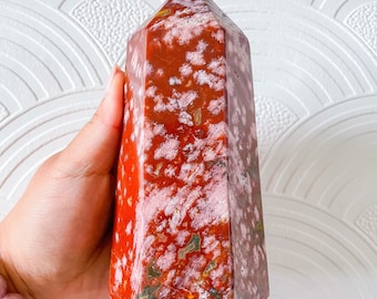 Ocean Jasper crystal tower healing crystal home decor