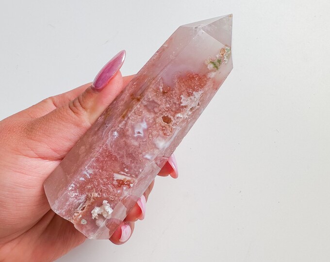 flower agate (PP) Crystal tower | flower agate crystal tower healing crystal home decor |crystal gift |unique home decor|
