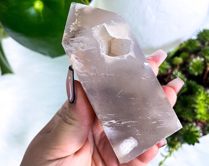 Flower agate crystal tower |cherry blossom agate home decoration | flower agate specimen | healing crystal | birthday gift|anniversary gift