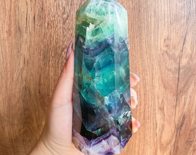 Fluorite crystal towers healing crystal home decoration | premium snowflake fluorite crystal tower