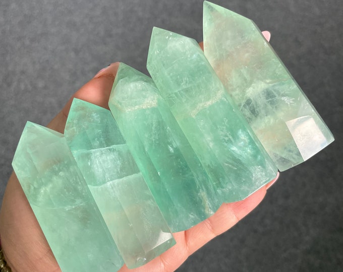 fluorite tower point healing crystal home decoration meditation reiki practice
