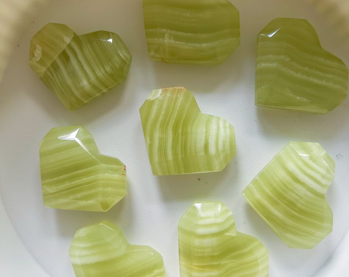 Premium Green onyx Crystal heart  healing crystal home decoration | crystal for self love and heart chakra healing