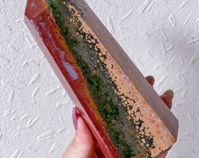Ocean Jasper crystal tower healing crystal home decor