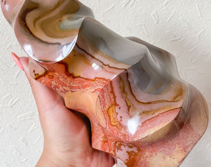 Polychrome Jasper flame large healing crystal home decor