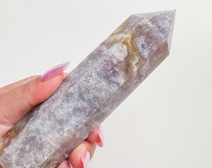 flower agate (PP) Crystal tower | flower agate crystal tower healing crystal home decor |crystal gift |unique home decor|