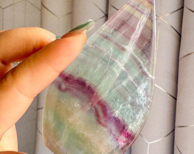 Green fluorite flame point healing crystal home decoration meditation | gift for her |gift for him |crystal gift