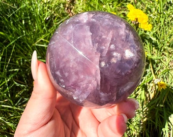 Extraordinary Galaxy fluorite | Purple with Mica crystal sphere | premium crystal sphere | healing crystal home decor