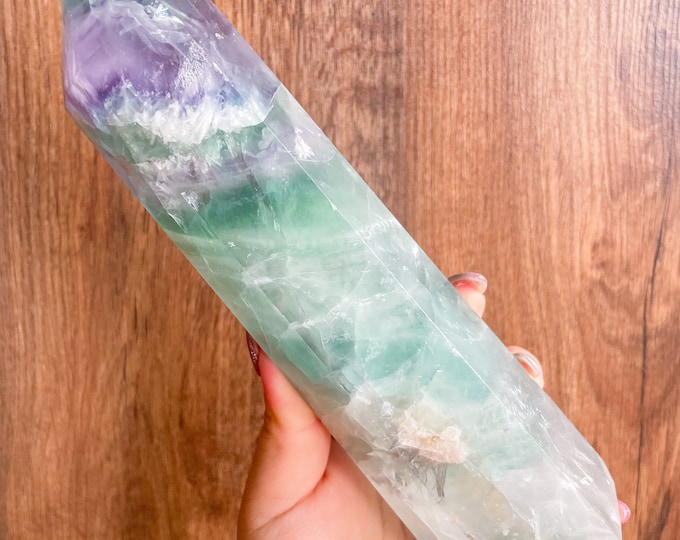 Fluorite crystal towers healing crystal home decoration | premium snowflake fluorite crystal tower
