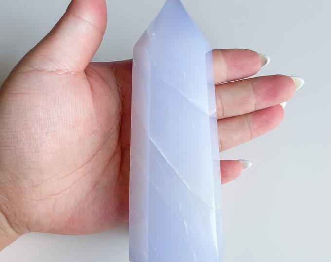 Blue chalcedony crystal tower｜ crystal tower healing crystal healing journey home decoration