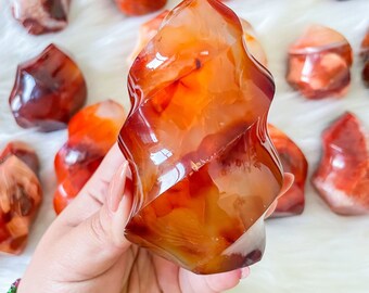 Carnelian crystal flame | Carnelian stone home decoration | carnelian stone healing crystal | birthstone gifts| wedding anniversary gift
