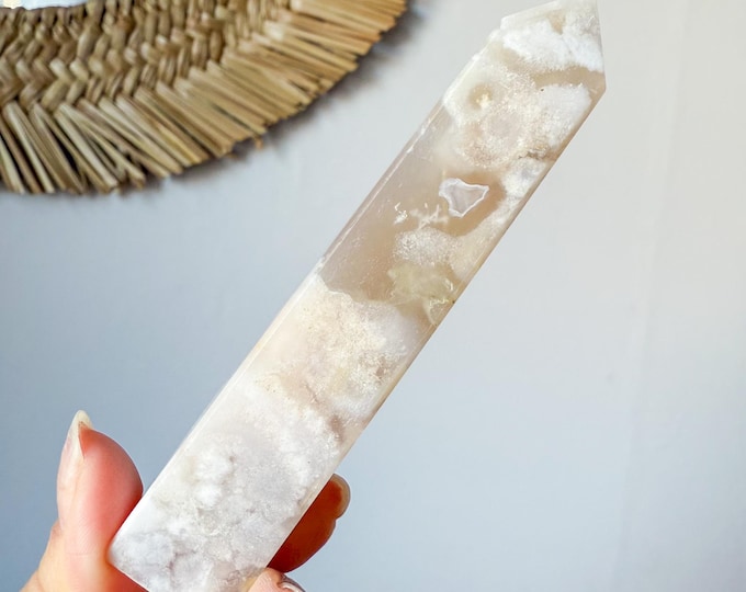 Flower agate geode Crystal tower (LY)  | High-quality flower agate crystal tower healing crystal home decor