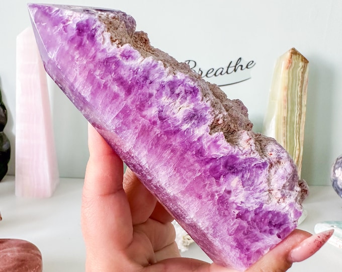 Pink-Purple Fluorite Tower - High Quality Crystal Home Decor - Healing Properties and Eye-Catching Design