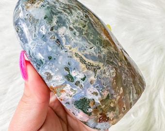 Ocean Jasper with Blue chalcedony crystal freeform healing crystal home decor