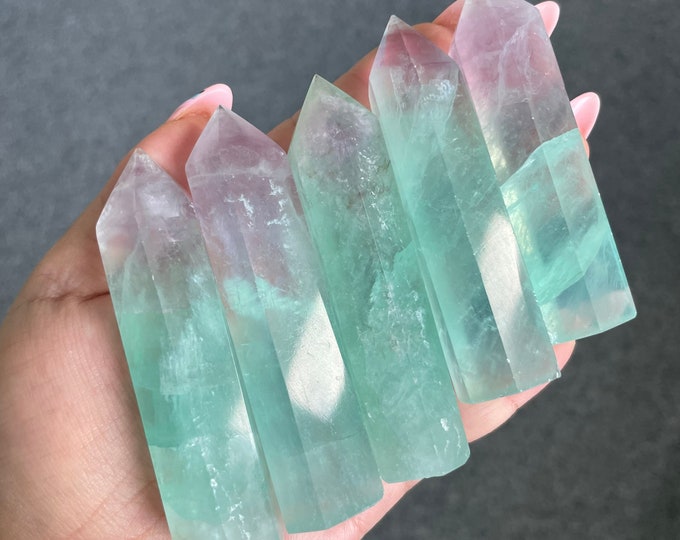 fluorite tower point healing crystal home decoration meditation reiki practice