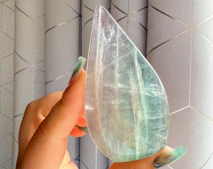 Green fluorite flame point healing crystal home decoration meditation | gift for her |gift for him |crystal gift
