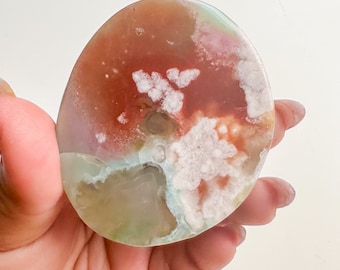 carnelian green flower agate  small crystal freeform |healing crystal | birthday gift|anniversary gift