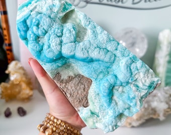 Collector Grade Blue Aragonite large  tower - Exquisite Home Decor & Healing Crystal Gift