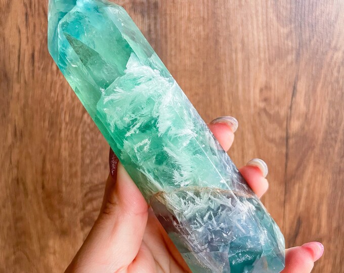Fluorite crystal towers healing crystal home decoration | premium snowflake fluorite crystal tower