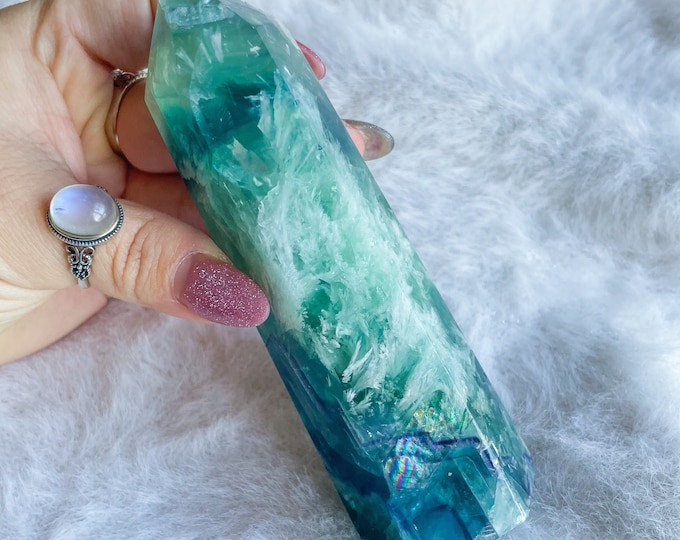 fluorite crystal tower healing crystal home decoration