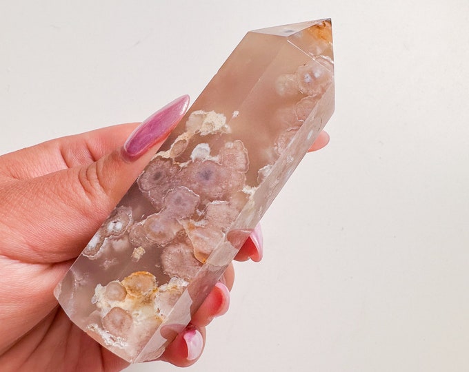flower agate (PP) Crystal tower | flower agate crystal tower healing crystal home decor |crystal gift |unique home decor|