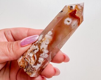 flower agate (PP) Crystal tower | flower agate crystal tower healing crystal home decor |crystal gift |unique home decor|