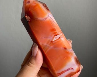 Carnelian crystal tower | Carnelian stone home decoration | carnelian stone healing crystal | birthstone gifts| wedding anniversary gift