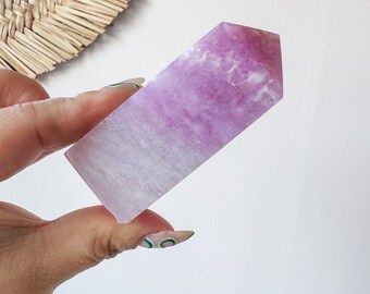 Fluorite crystal tower | Fuchsia fluorite |silk fluorite | pink fluorite | purple fluorite  crystal tower healing crystal home decoration
