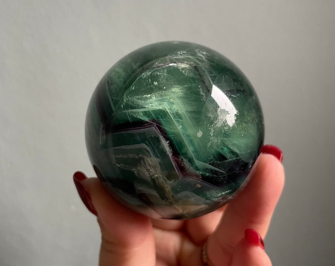 Fluorite sphere | healing crystal home decoration |rare crystal specimen | birthstone gifts| wedding anniversary gift
