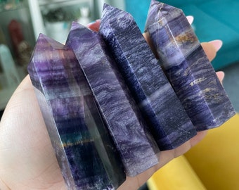 fluorite tower point healing crystal home decoration meditation reiki practice