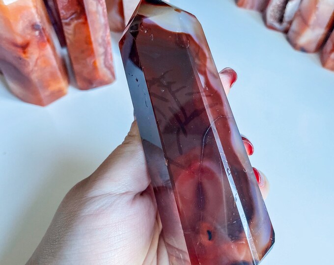Carnelian crystal tower | Carnelian stone home decoration | carnelian stone healing crystal | birthstone gifts| wedding anniversary gift
