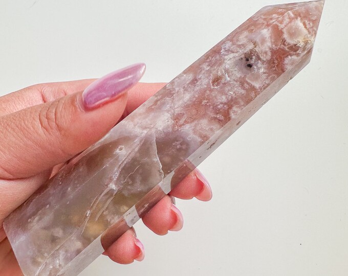 flower agate (PP) Crystal tower | flower agate crystal tower healing crystal home decor |crystal gift |unique home decor|