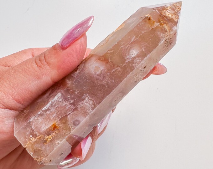 flower agate (PP) Crystal tower | flower agate crystal tower healing crystal home decor |crystal gift |unique home decor|
