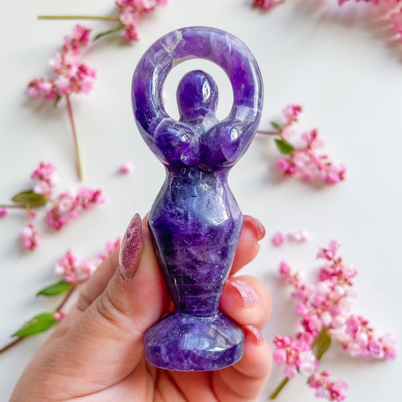夢のアメジストクリスタル彫刻女神クリスタル手彫り像 - Etsy 日本