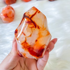 Karneol Kristall Flamme | Karneol Stein Wohndekoration | Karneol Heilstein | Geburtsstein Geschenke| Hochzeitstag Geschenk
