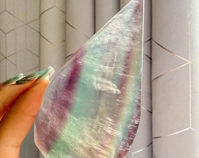 Green fluorite flame point healing crystal home decoration meditation | gift for her |gift for him |crystal gift