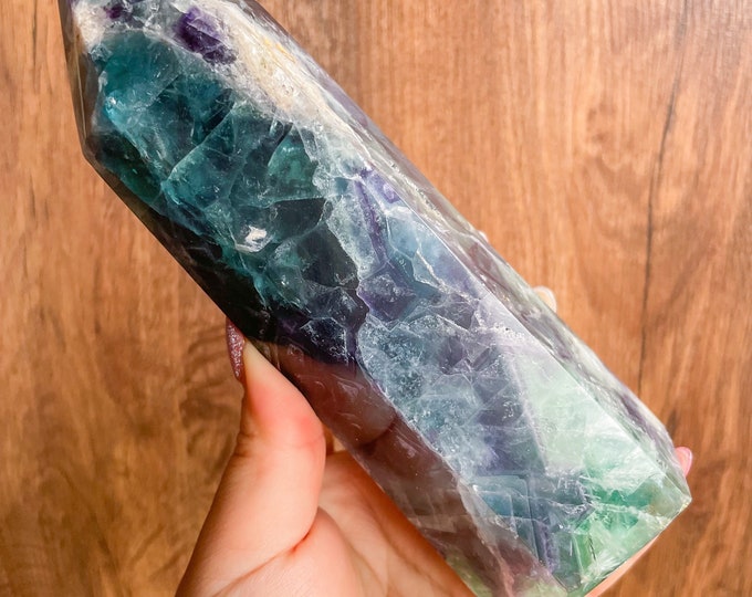 Fluorite crystal towers healing crystal home decoration | premium snowflake fluorite crystal tower