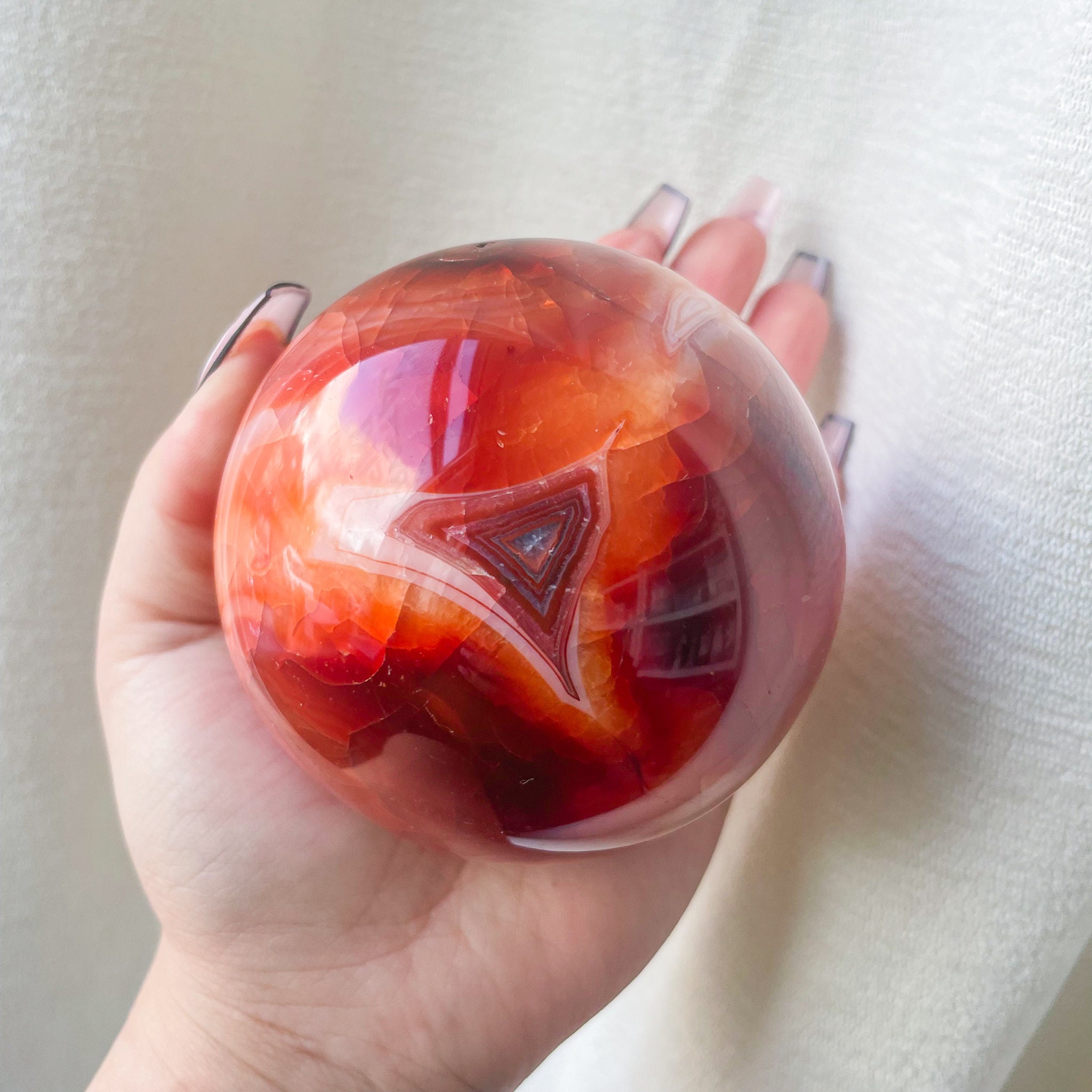 Unique カーネリアン スフィア 大きめサイズ Carnelian Sphere | Druzy