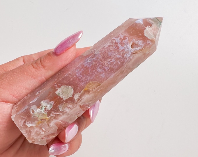 flower agate (PP) Crystal tower | flower agate crystal tower healing crystal home decor |crystal gift |unique home decor|