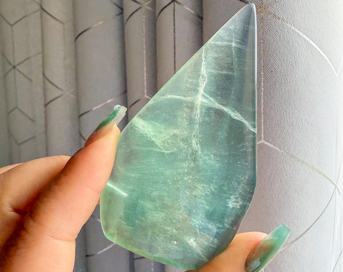 Green fluorite flame point healing crystal home decoration meditation | gift for her |gift for him |crystal gift