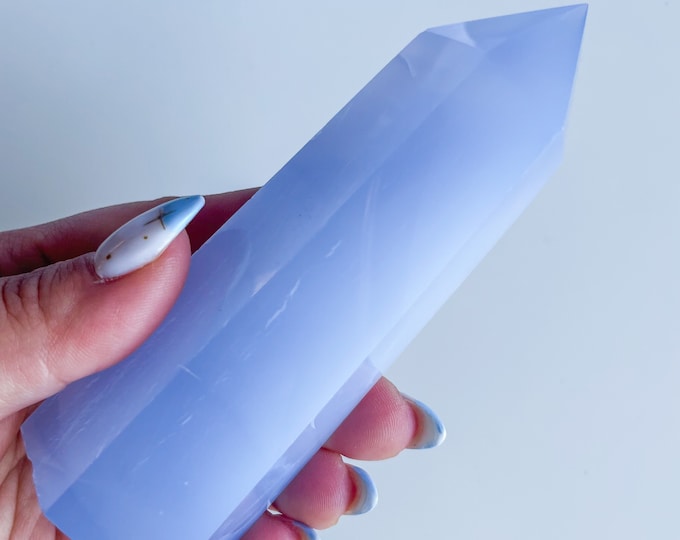 Blue chalcedony crystal tower｜ crystal tower healing crystal healing journey home decoration