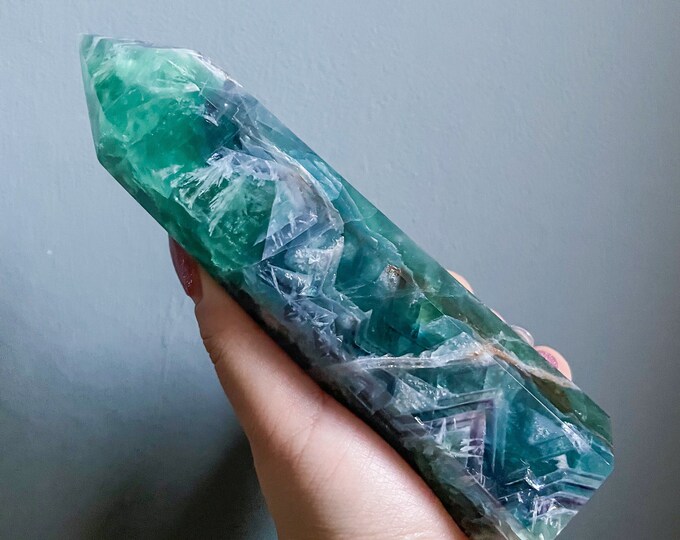 fluorite crystal tower healing crystal home decoration