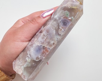 flower agate (PP) Crystal tower | flower agate crystal tower healing crystal home decor |crystal gift |unique home decor|
