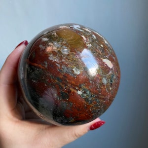 Ocean jasper crystal sphere | healing crystal home decoration |rare crystal specimen | birthstone gifts| wedding anniversary gift